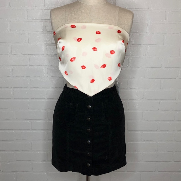 Honey Punch White Satin Bandana Tie Up Top - Picture 4 of 4